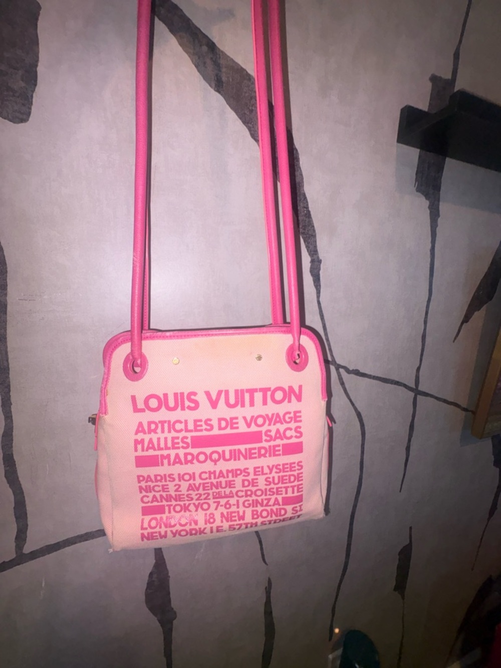 Authentic Louis Vuitton Pink Canvas Crossbody with Hot Pink Trim - Picture 6 of 8